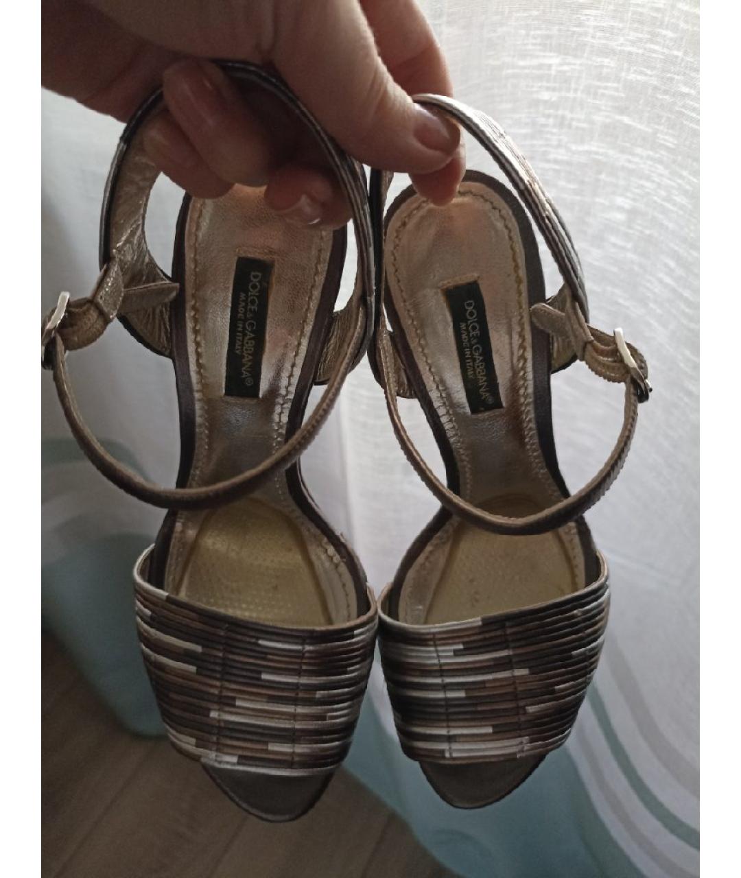 DOLCE&GABBANA Мульти кожаные босоножки, фото 4