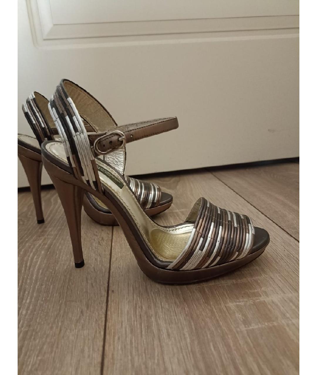 DOLCE&GABBANA Мульти кожаные босоножки, фото 5