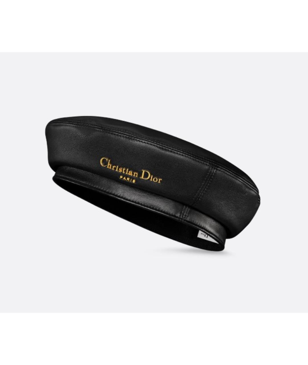 CHRISTIAN DIOR Черная кожаная шляпа, фото 5