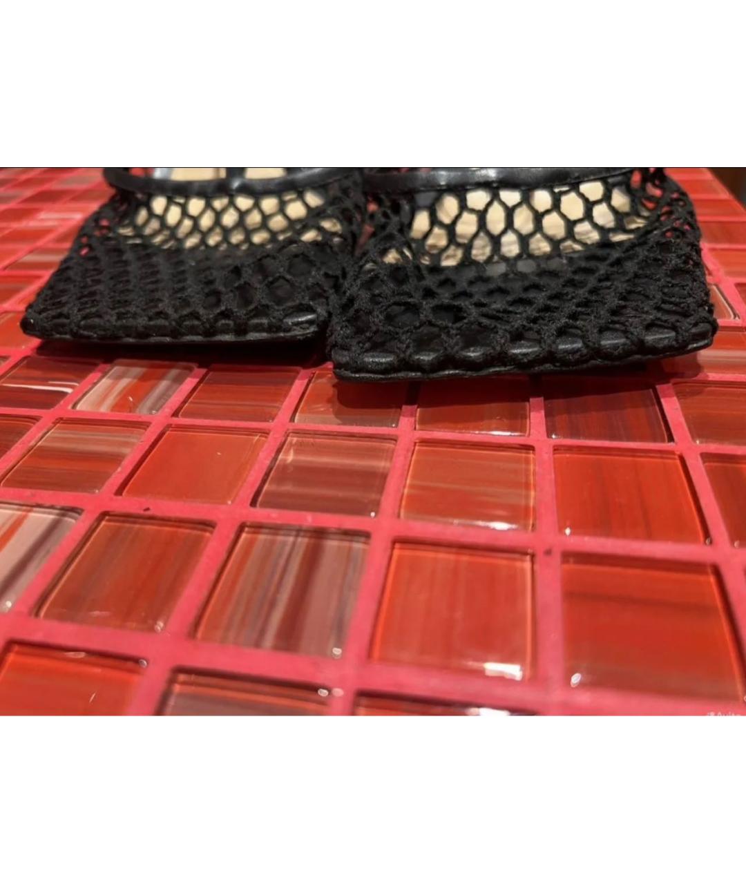 BOTTEGA VENETA Черные кожаные босоножки, фото 6