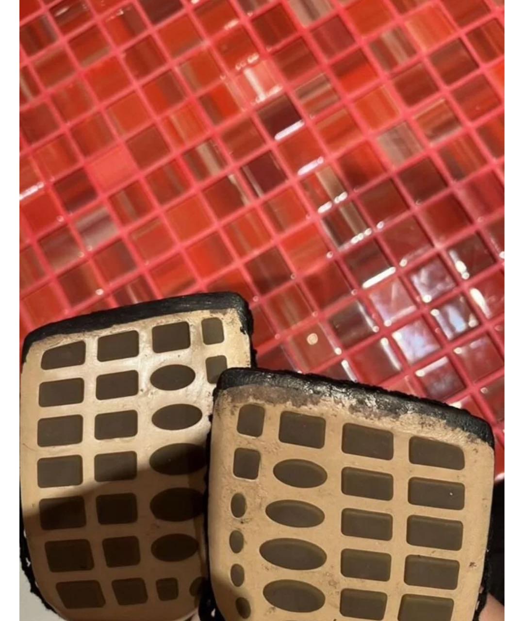 BOTTEGA VENETA Черные кожаные босоножки, фото 7