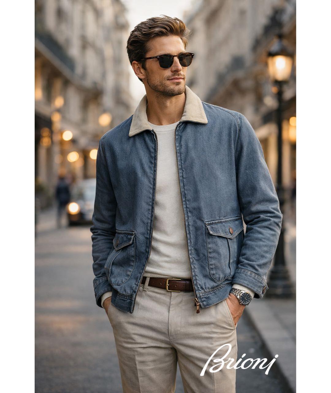 BRIONI Синяя деним куртка, фото 6