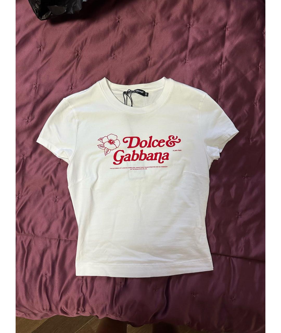 DOLCE&GABBANA Белая хлопковая футболка, фото 5