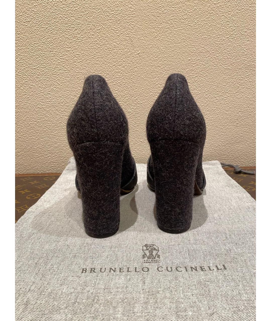 BRUNELLO CUCINELLI Серые кожаные туфли, фото 4