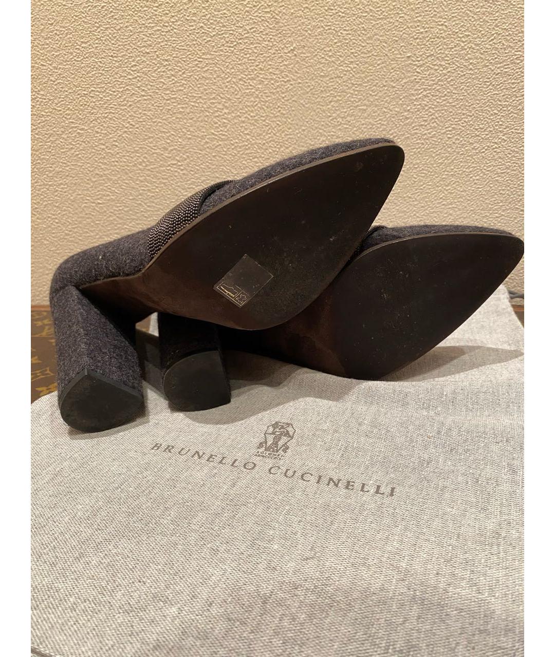 BRUNELLO CUCINELLI Серые кожаные туфли, фото 7