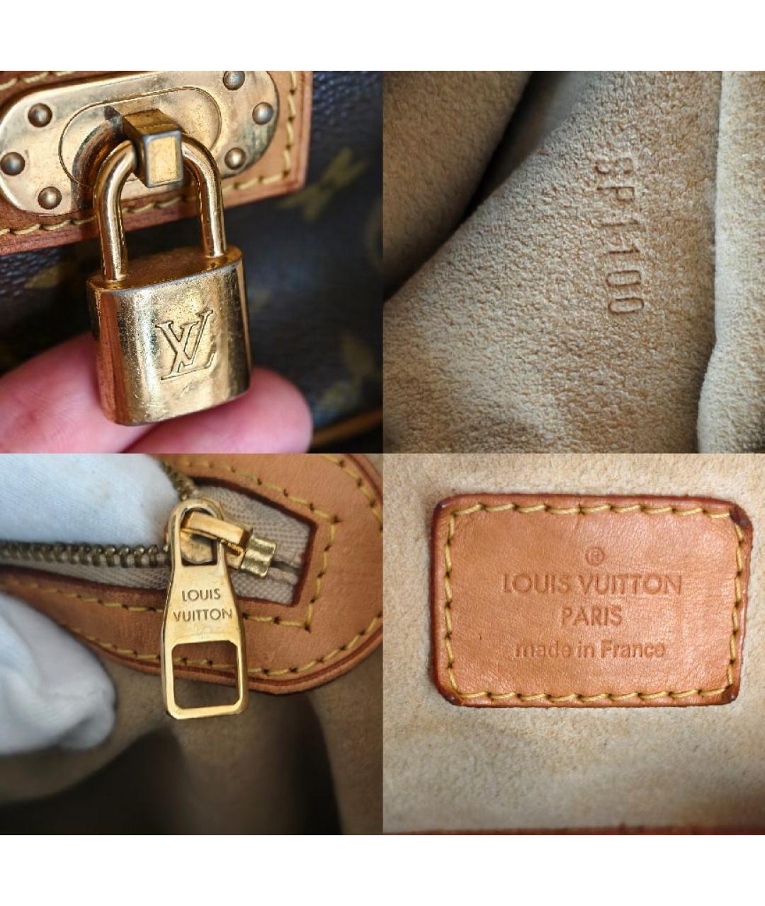 LOUIS VUITTON Коричневая кожаная сумка с короткими ручками, фото 5