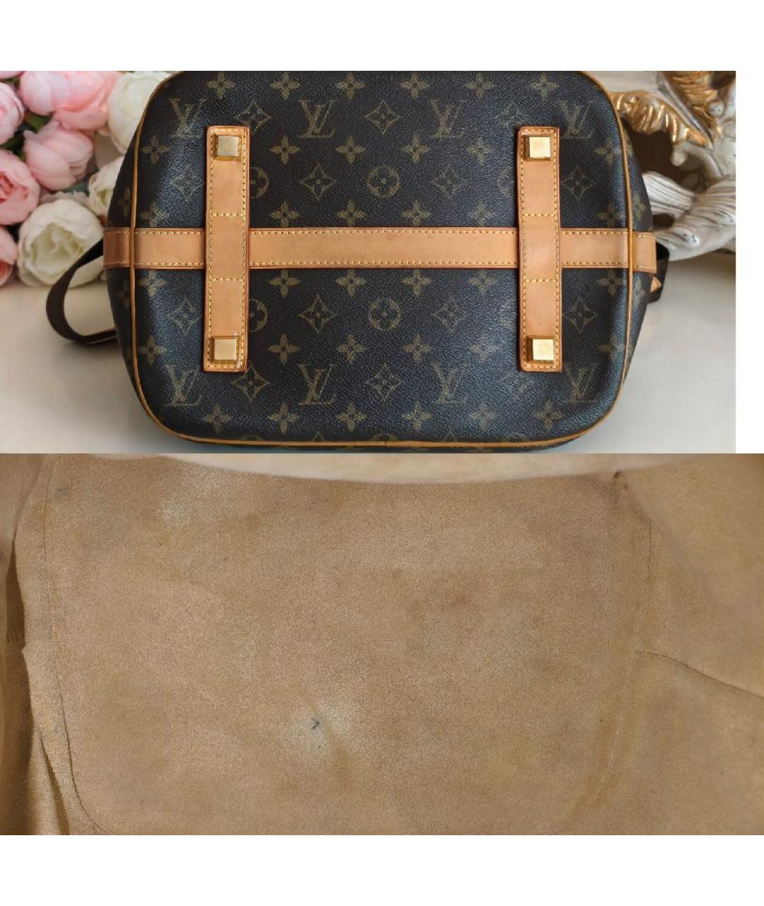 LOUIS VUITTON Коричневая кожаная сумка с короткими ручками, фото 7