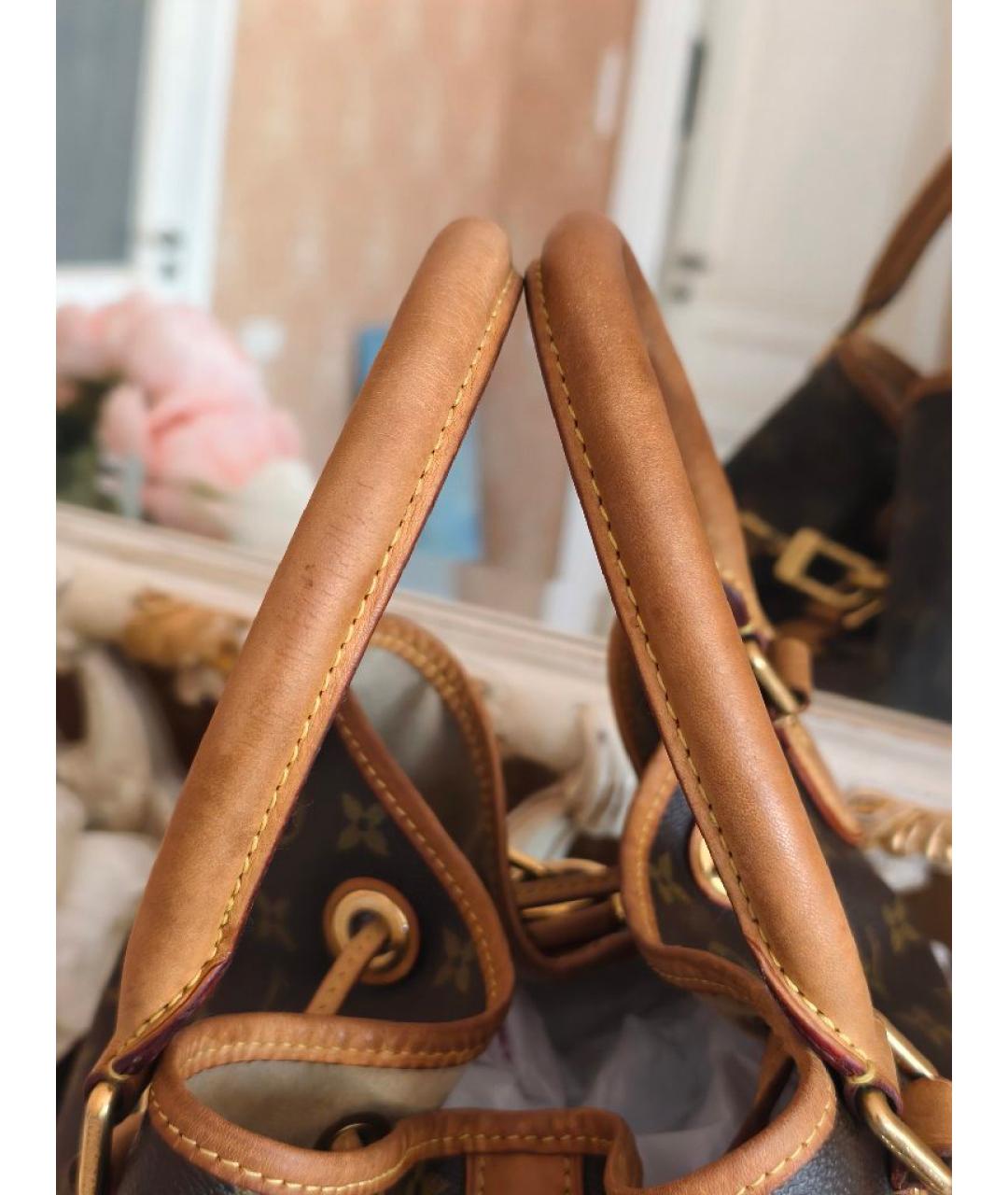 LOUIS VUITTON Коричневая кожаная сумка с короткими ручками, фото 8