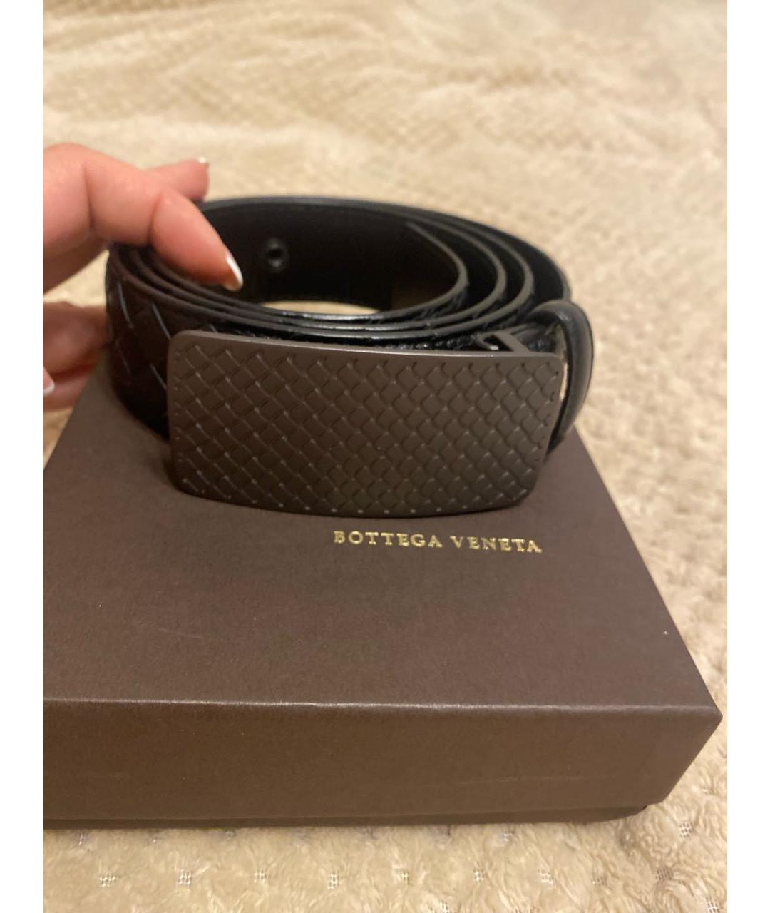 BOTTEGA VENETA Черный кожаный ремень, фото 4