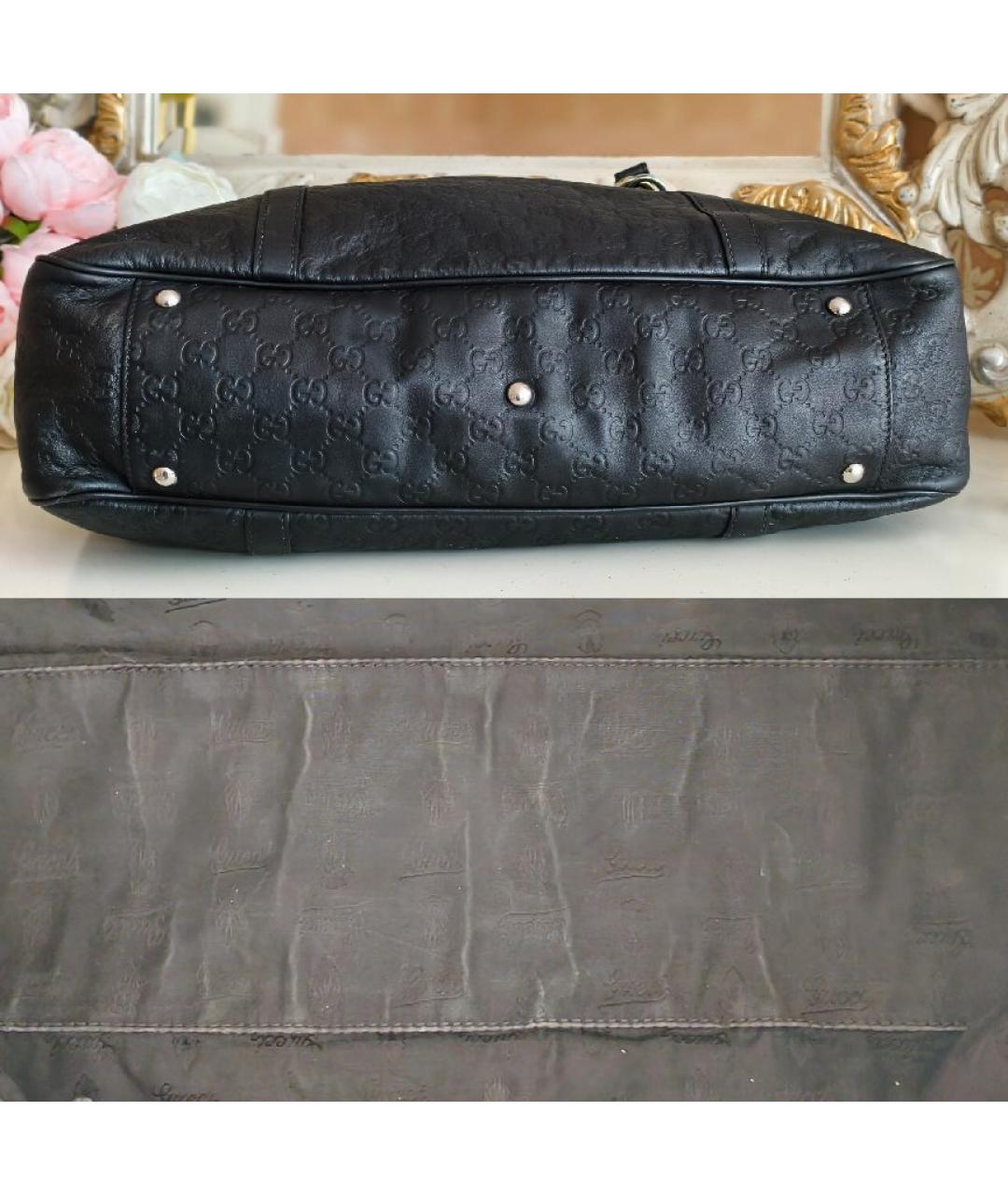 GUCCI Черная кожаная сумка с короткими ручками, фото 6