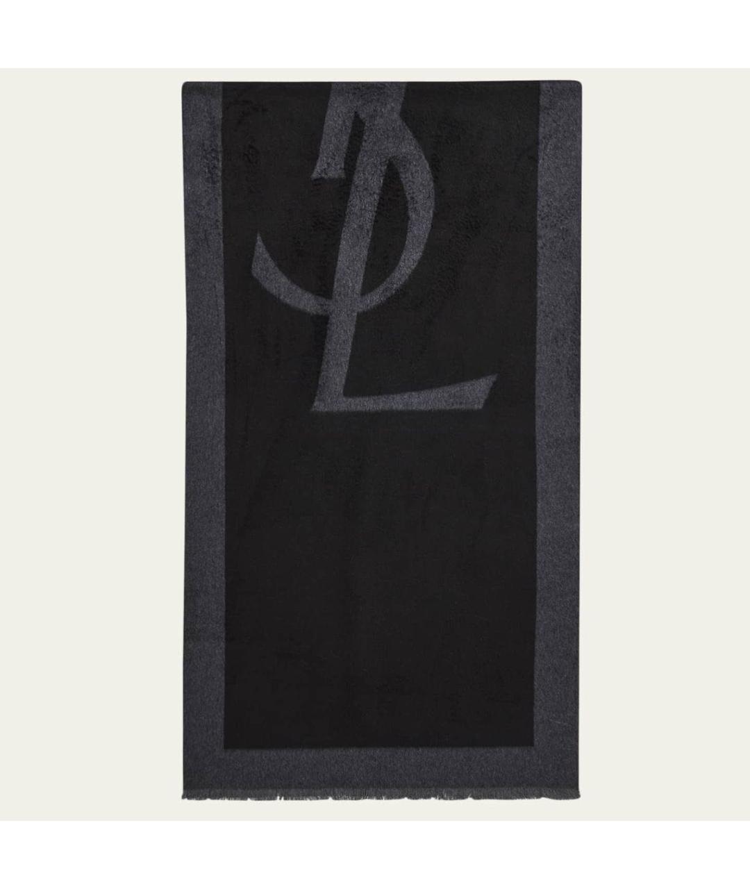 SAINT LAURENT Серый льняной шарф, фото 4