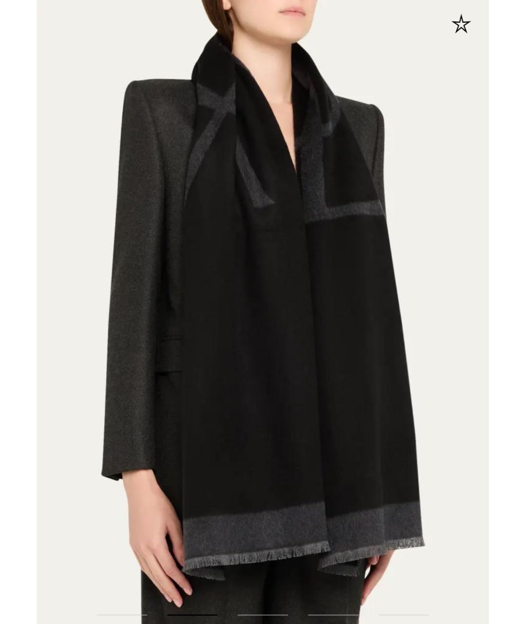 SAINT LAURENT Серый льняной шарф, фото 6