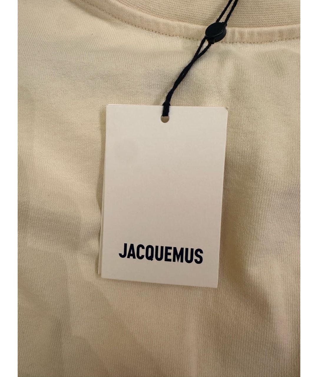 JACQUEMUS Бежевая хлопковая футболка, фото 5