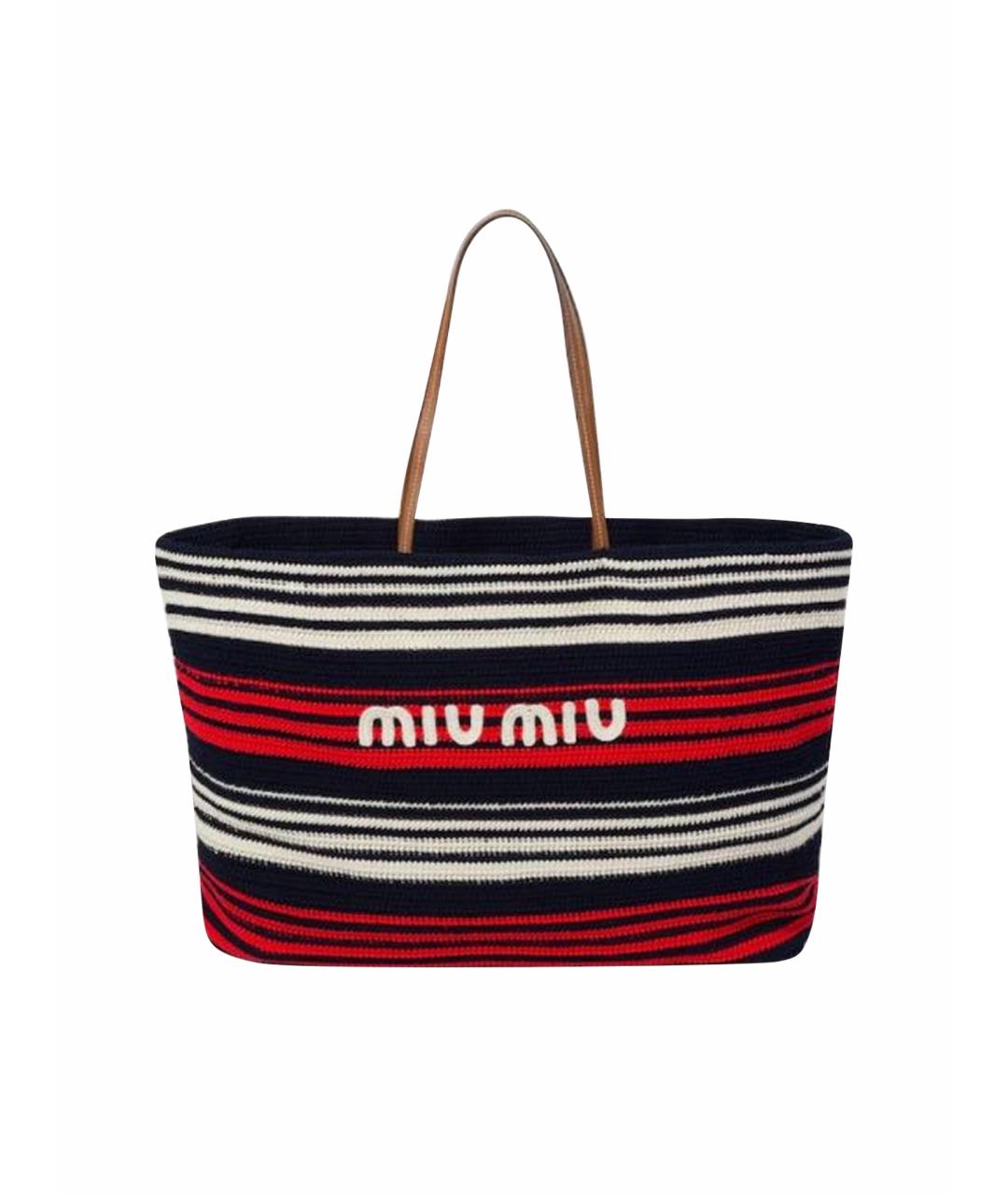 MIU MIU Пелетеная пляжная сумка, фото 1