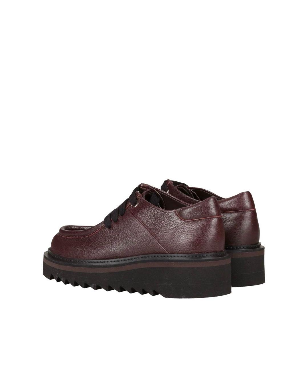 FERRAGAMO Бордовые кожаные ботинки, фото 4