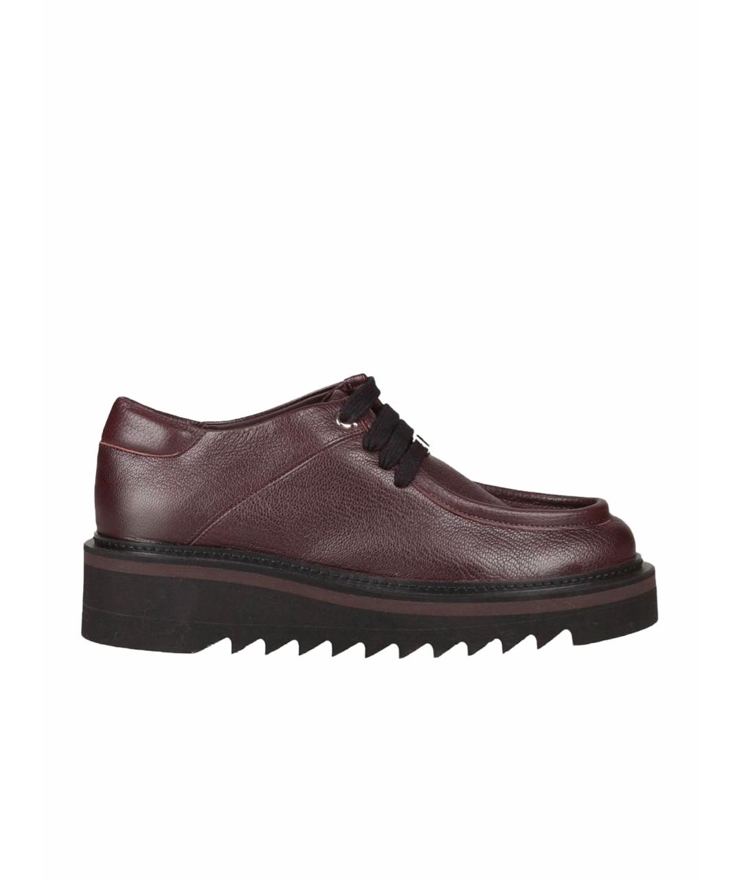 FERRAGAMO Бордовые кожаные ботинки, фото 1