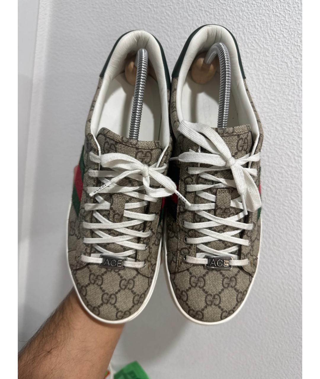 GUCCI Мульти текстильные низкие кроссовки / кеды, фото 3