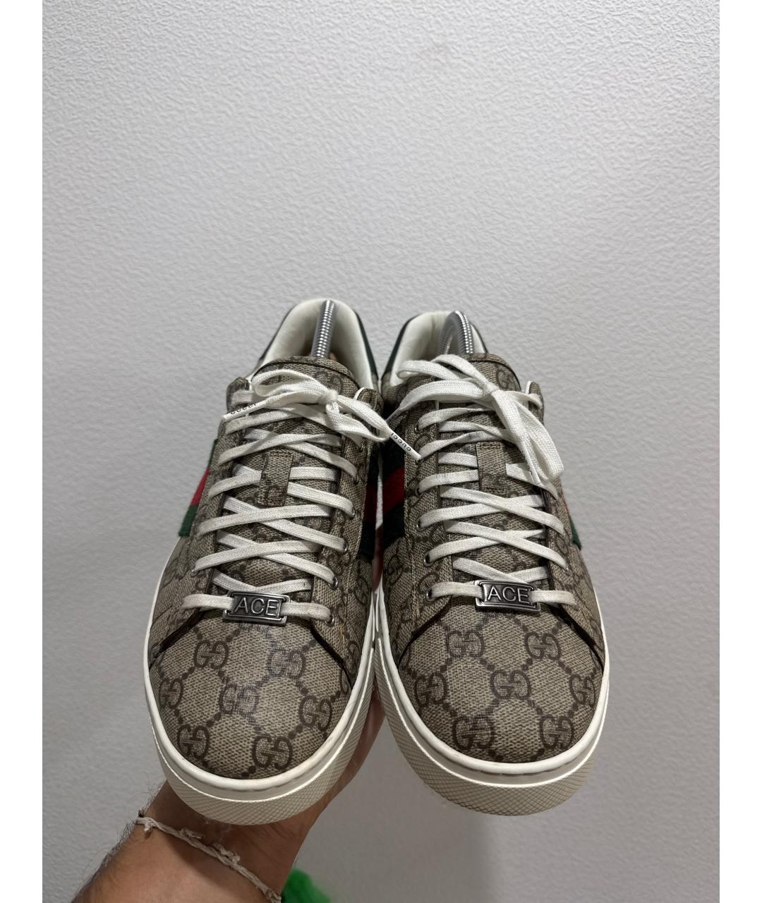 GUCCI Мульти текстильные низкие кроссовки / кеды, фото 2