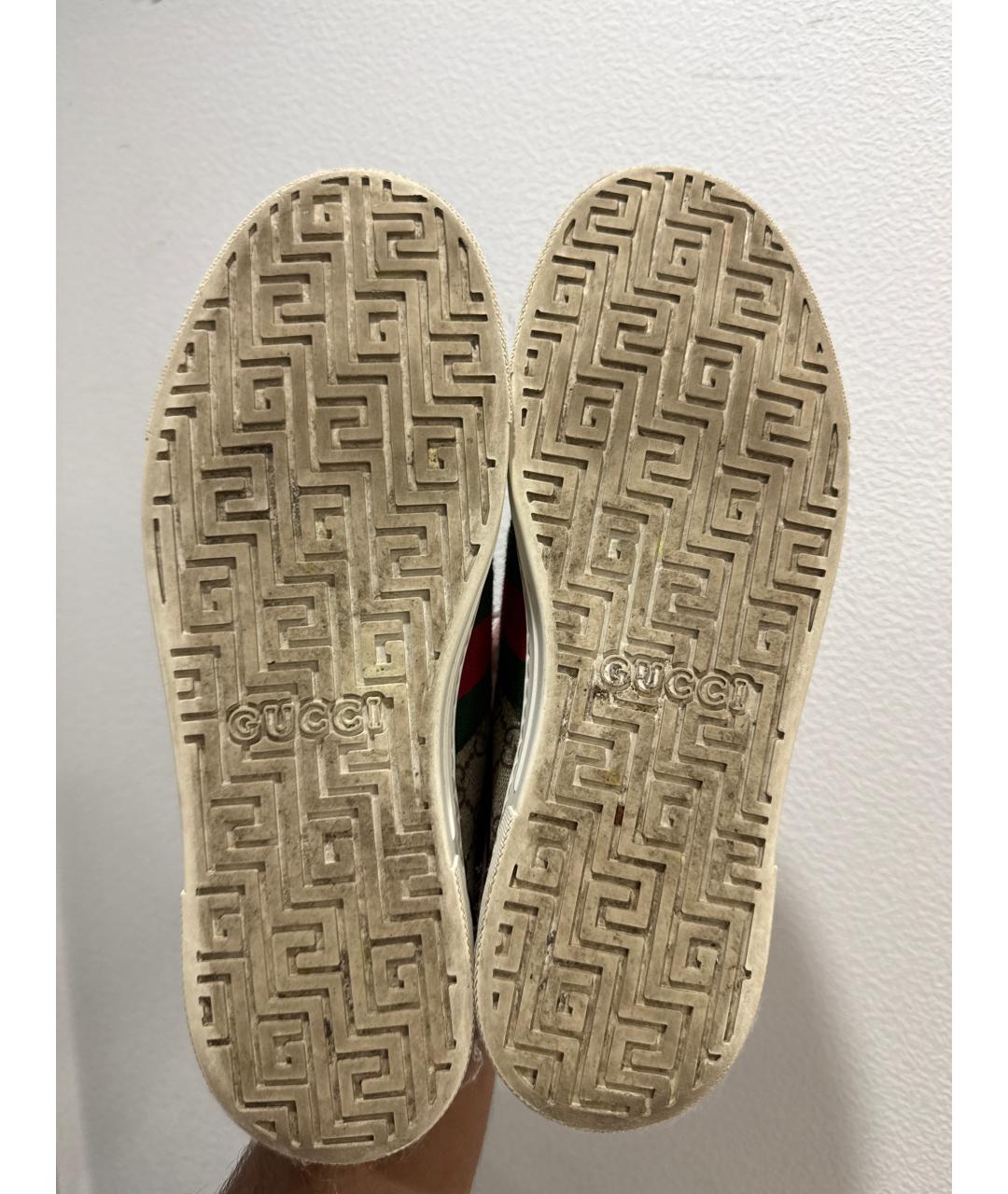 GUCCI Мульти текстильные низкие кроссовки / кеды, фото 5