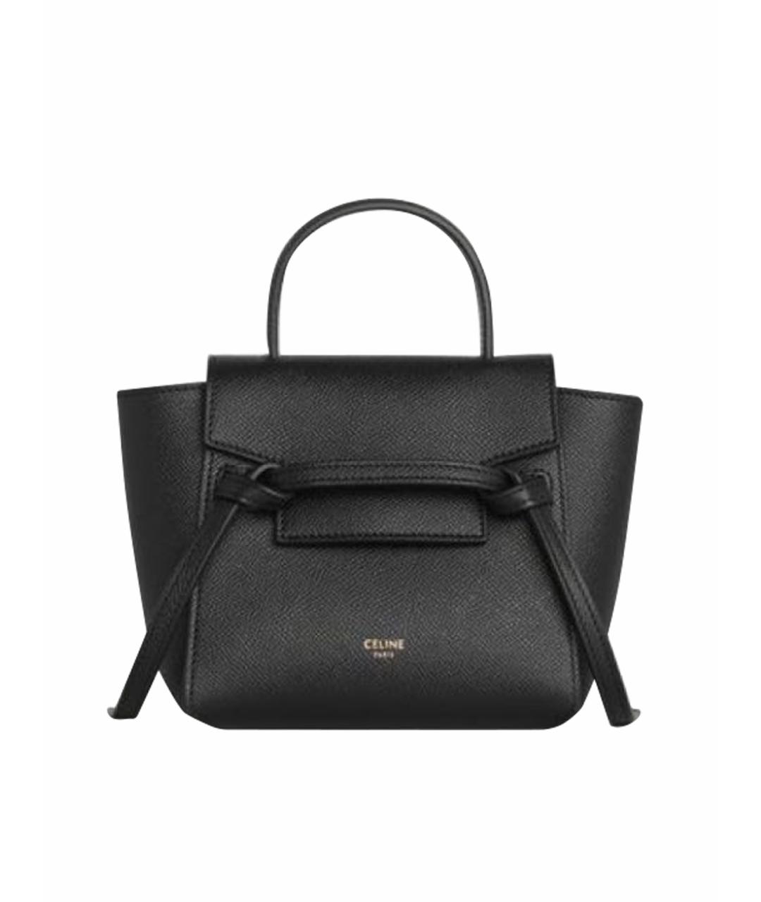 CELINE Черная кожаная сумка через плечо, фото 1