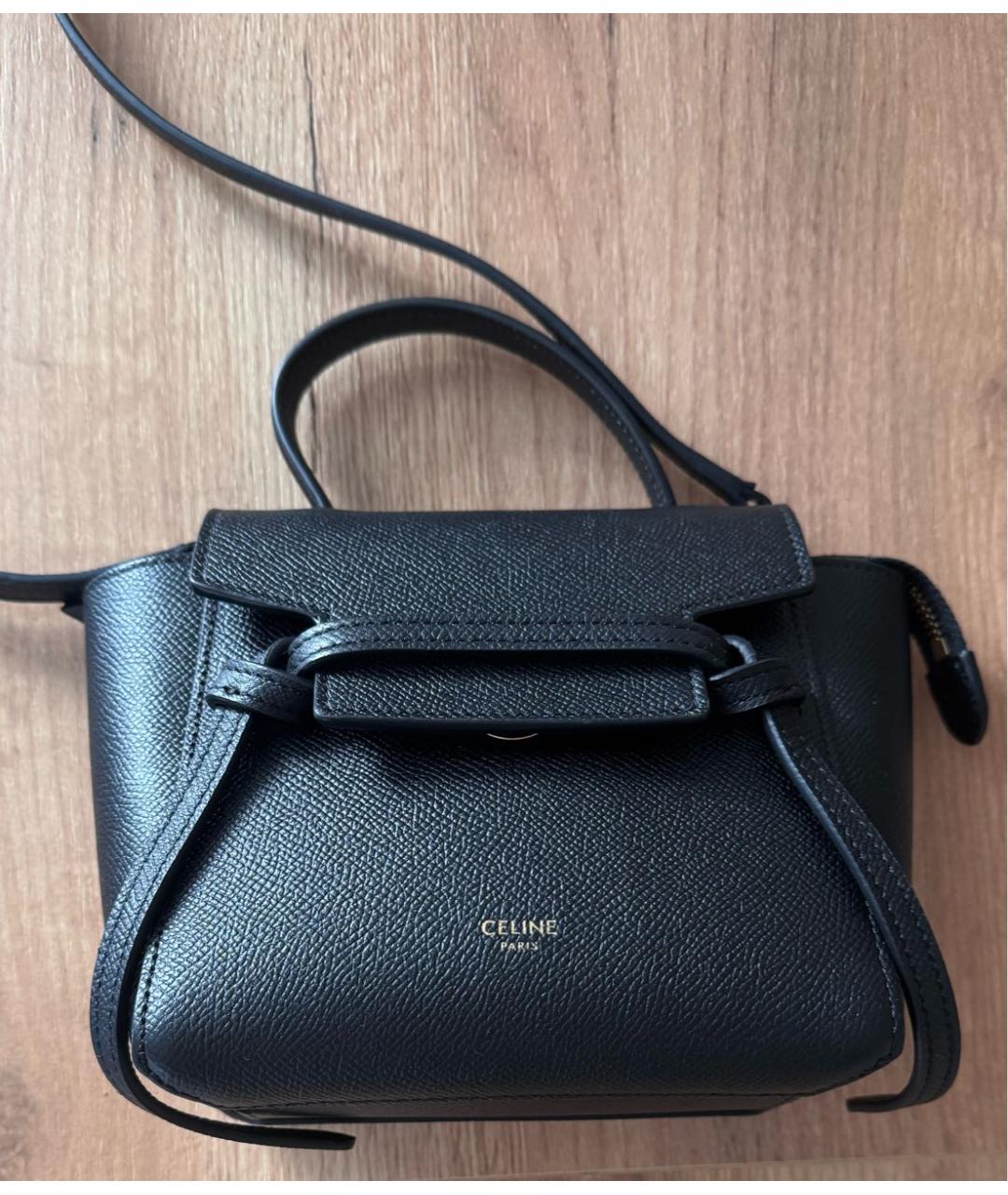 CELINE Черная кожаная сумка через плечо, фото 4