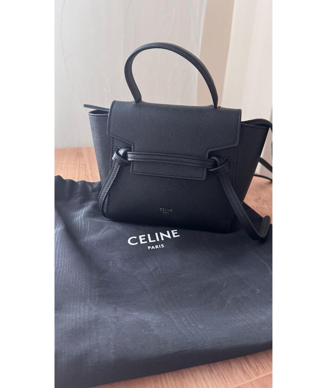 CELINE Черная кожаная сумка через плечо, фото 2