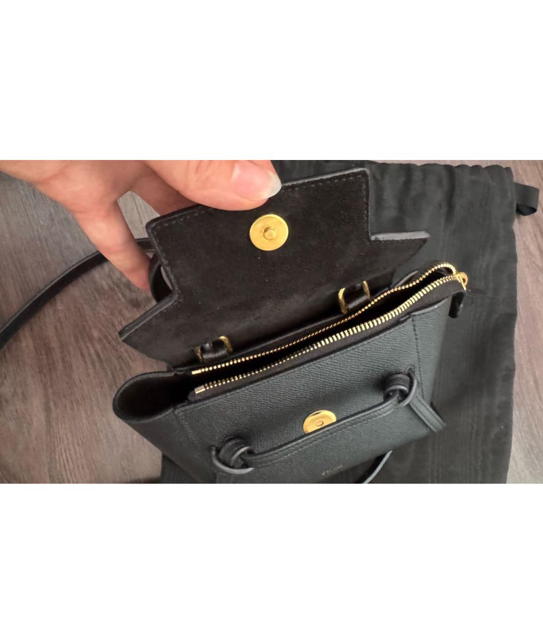 CELINE Черная кожаная сумка через плечо, фото 5