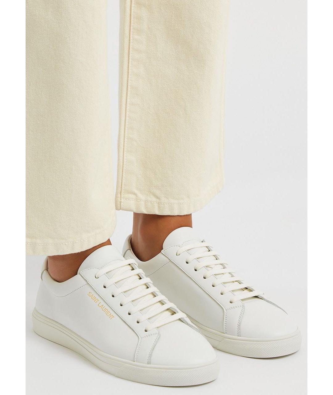 SAINT LAURENT Белые кожаные кеды, фото 5