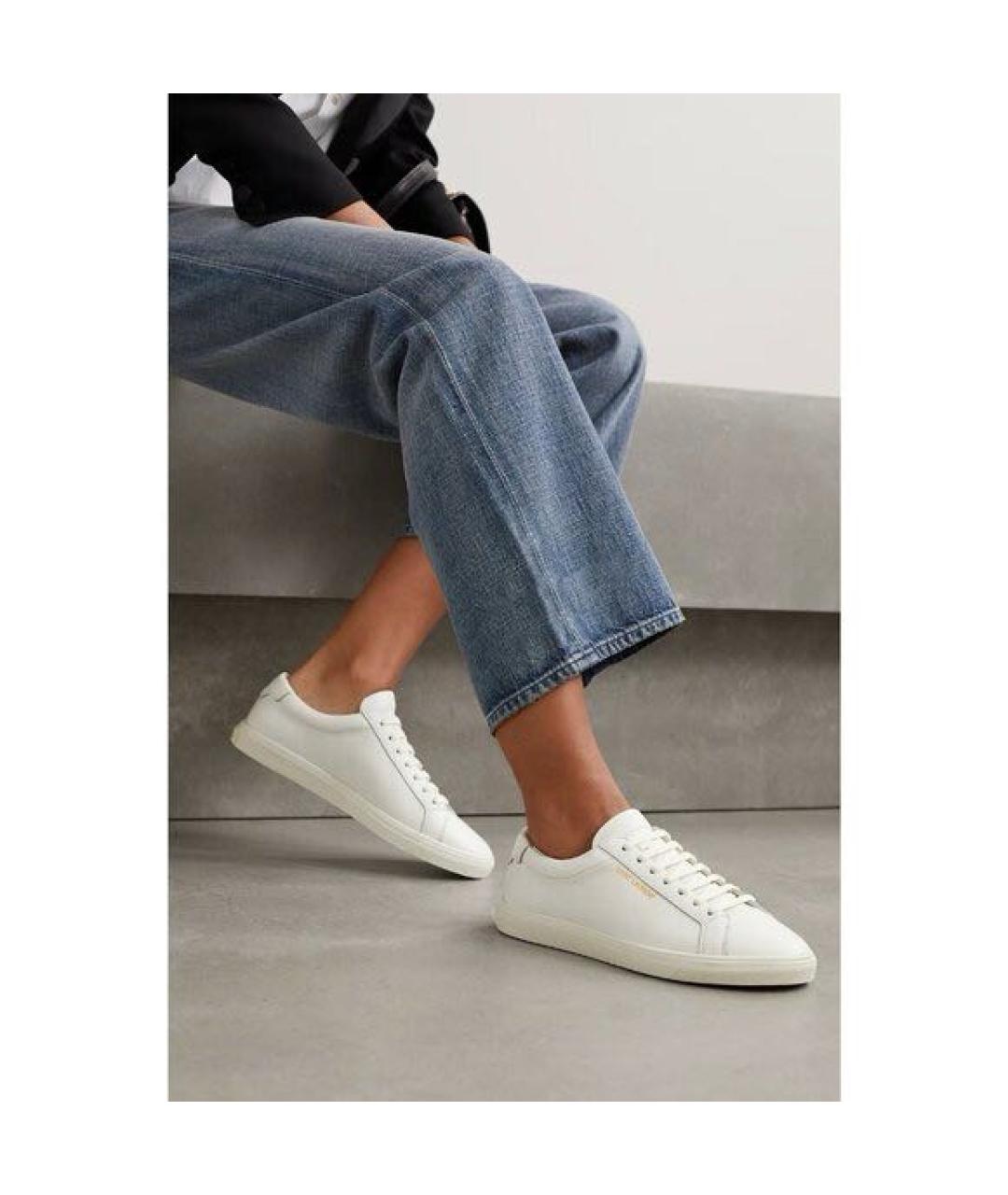 SAINT LAURENT Белые кожаные кеды, фото 6