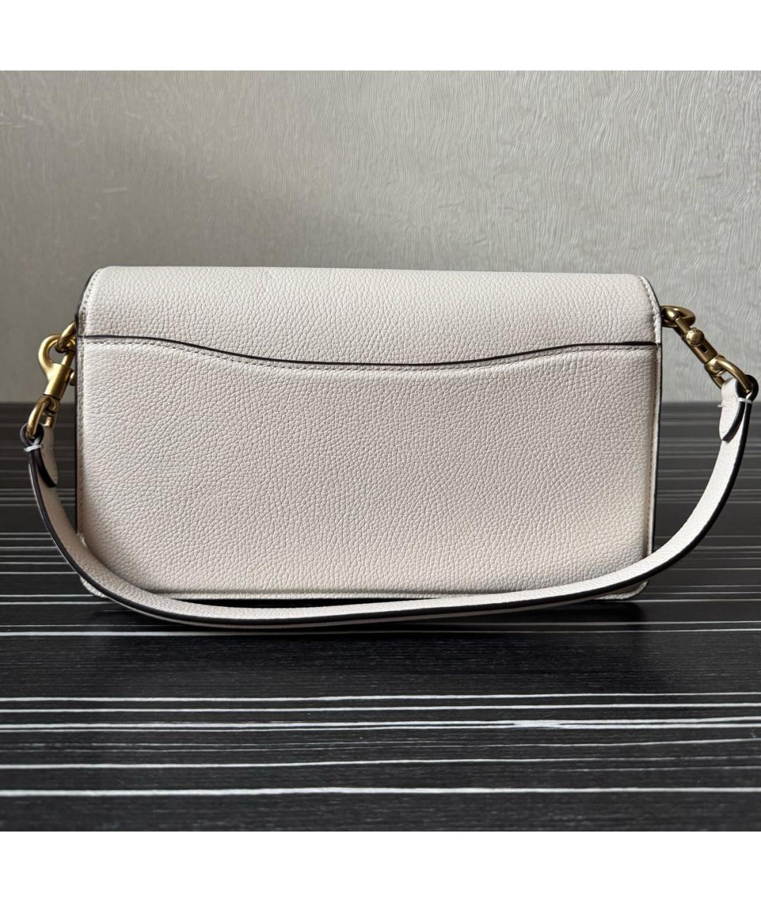 COACH Белая кожаная сумка через плечо, фото 3