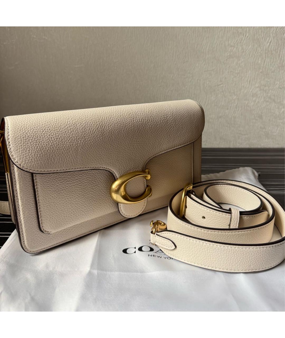 COACH Белая кожаная сумка через плечо, фото 6