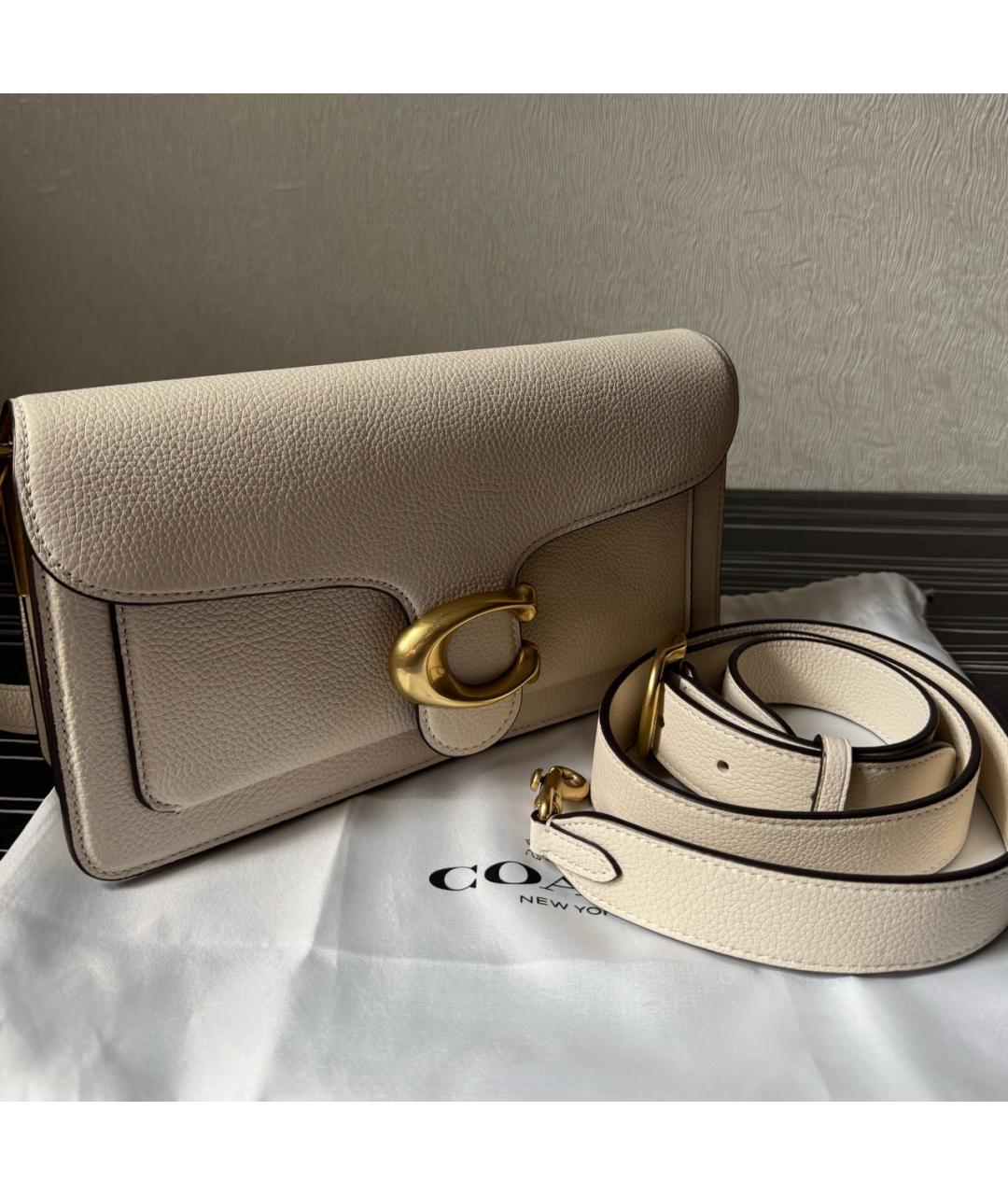COACH Белая кожаная сумка через плечо, фото 5