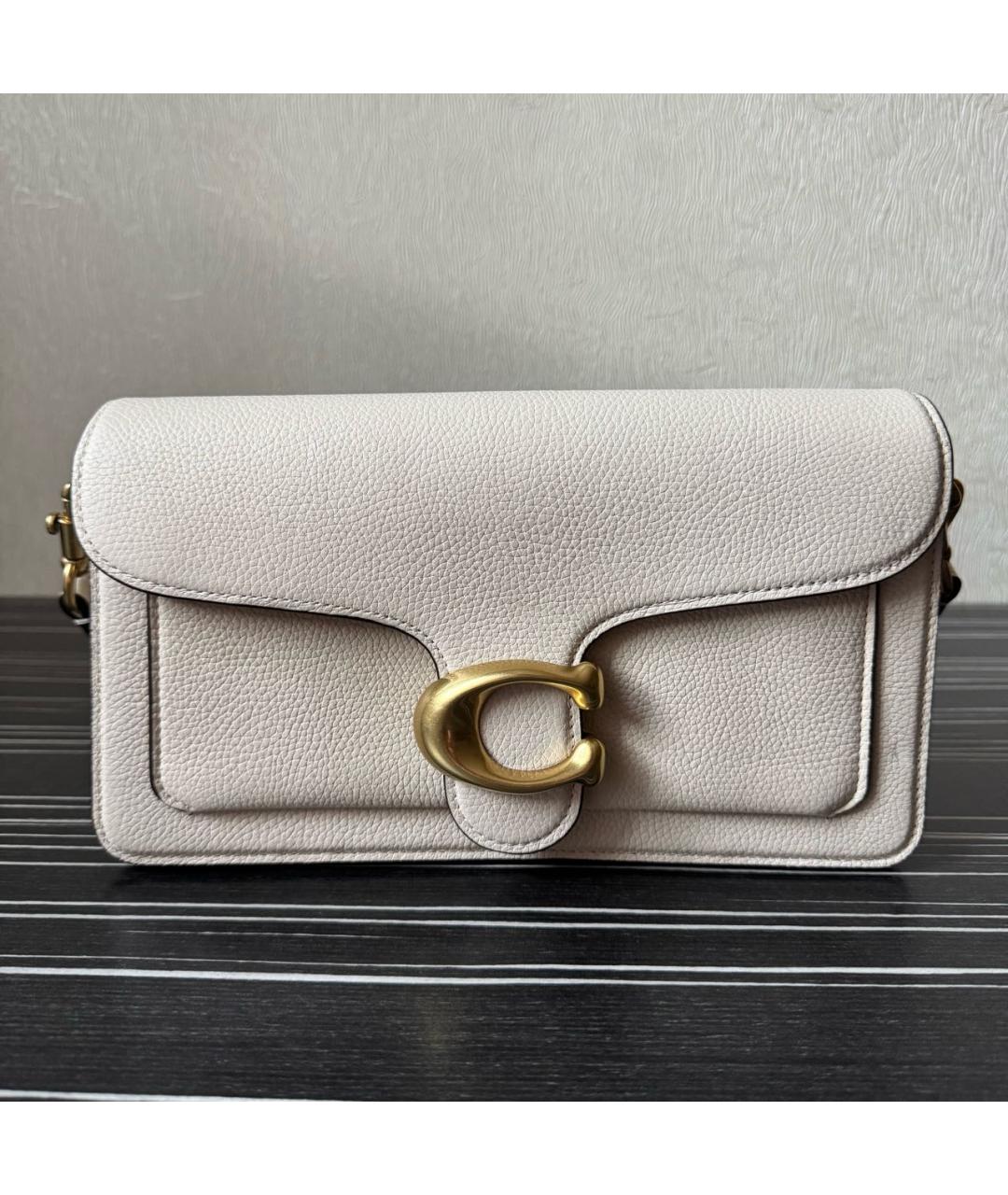 COACH Белая кожаная сумка через плечо, фото 7