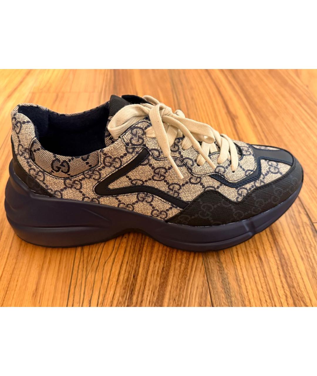 DOLCE&GABBANA Темно-синие высокие кроссовки / кеды из искусственной кожи, фото 8