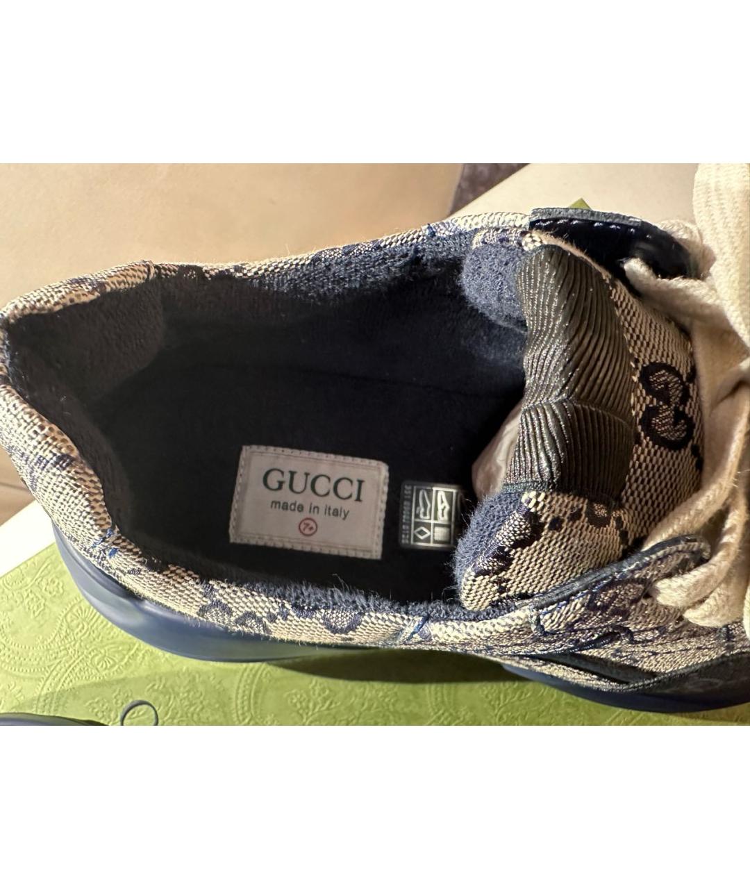 DOLCE&GABBANA Темно-синие высокие кроссовки / кеды из искусственной кожи, фото 7