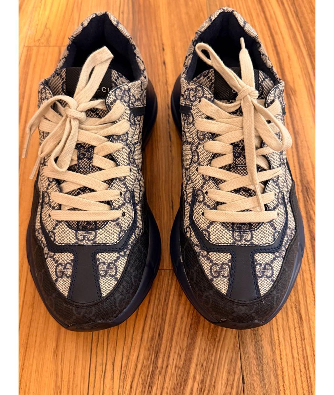 DOLCE&GABBANA Темно-синие высокие кроссовки / кеды из искусственной кожи, фото 2