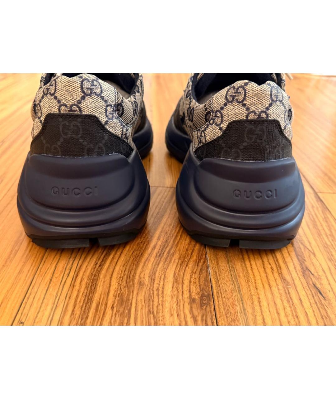 DOLCE&GABBANA Темно-синие высокие кроссовки / кеды из искусственной кожи, фото 4