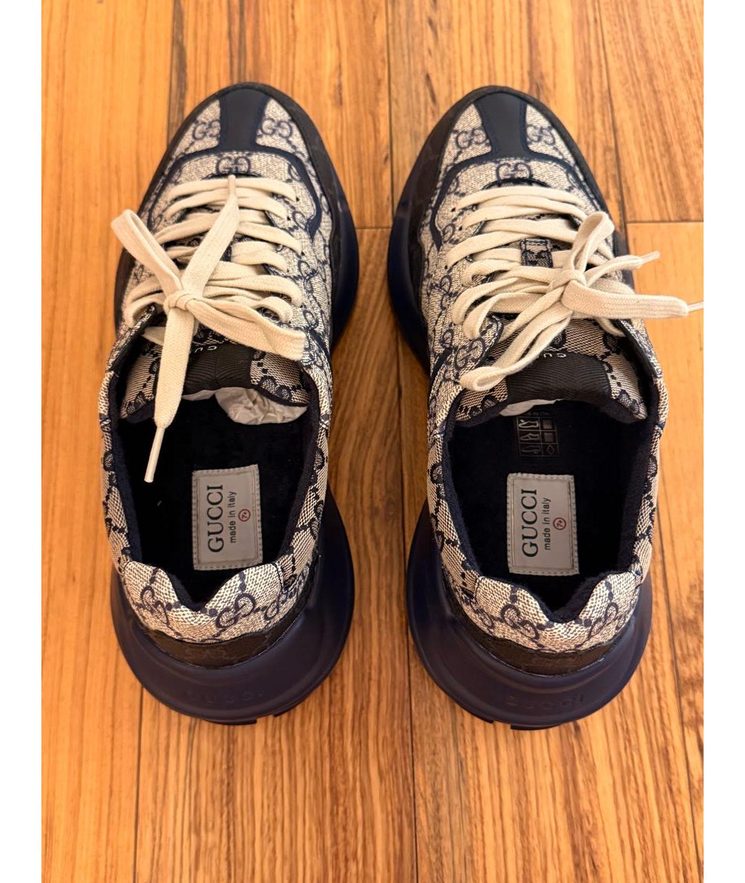 DOLCE&GABBANA Темно-синие высокие кроссовки / кеды из искусственной кожи, фото 3