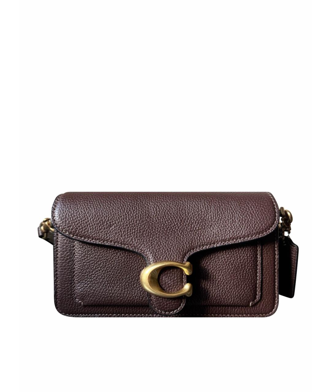 COACH Коричневая кожаная сумка через плечо, фото 1