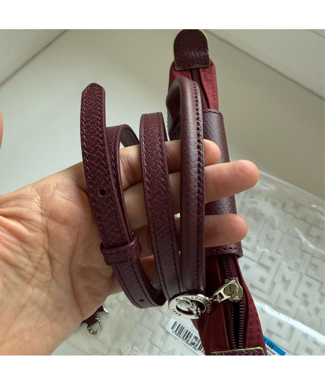 LONGCHAMP Бордовая сумка с короткими ручками, фото 5