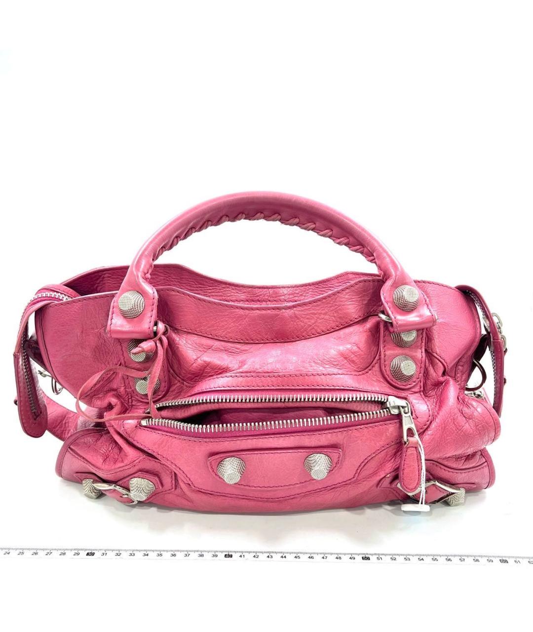 BALENCIAGA Розовая кожаная сумка с короткими ручками, фото 2