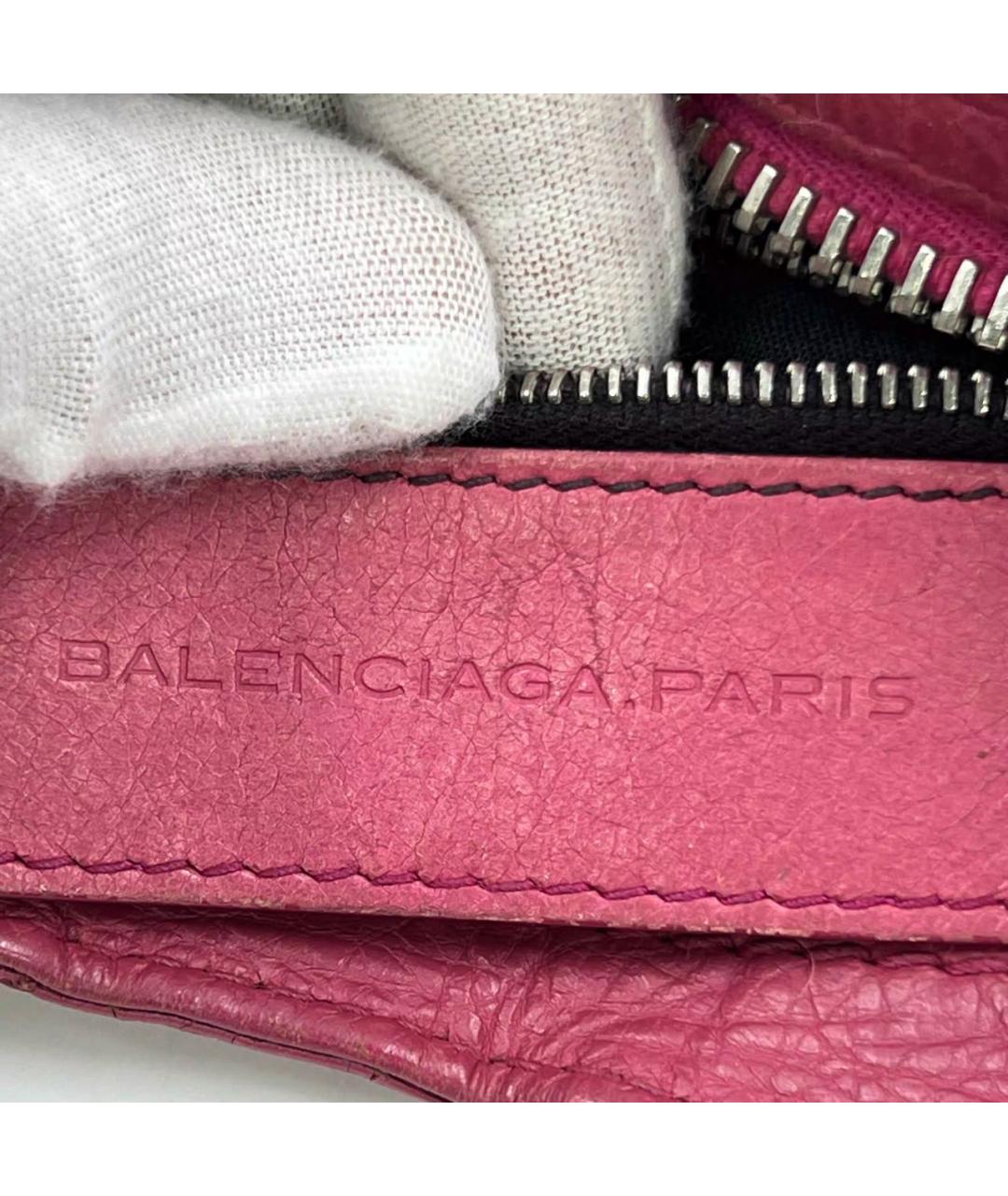 BALENCIAGA Розовая кожаная сумка с короткими ручками, фото 6