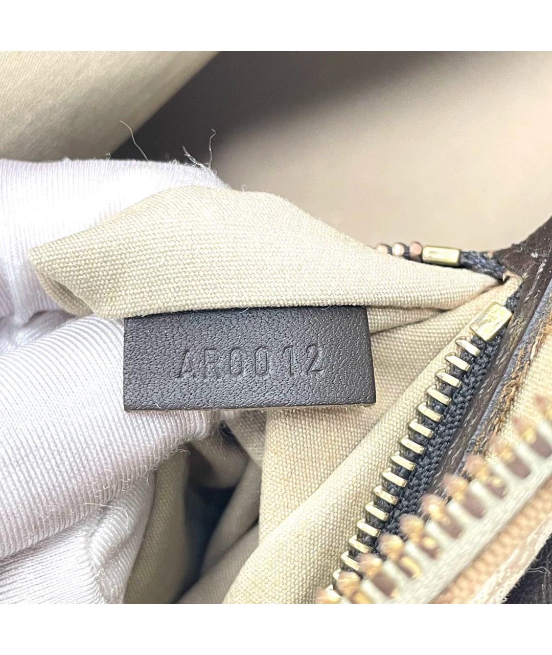 LOUIS VUITTON Бежевая тканевая сумка с короткими ручками, фото 8