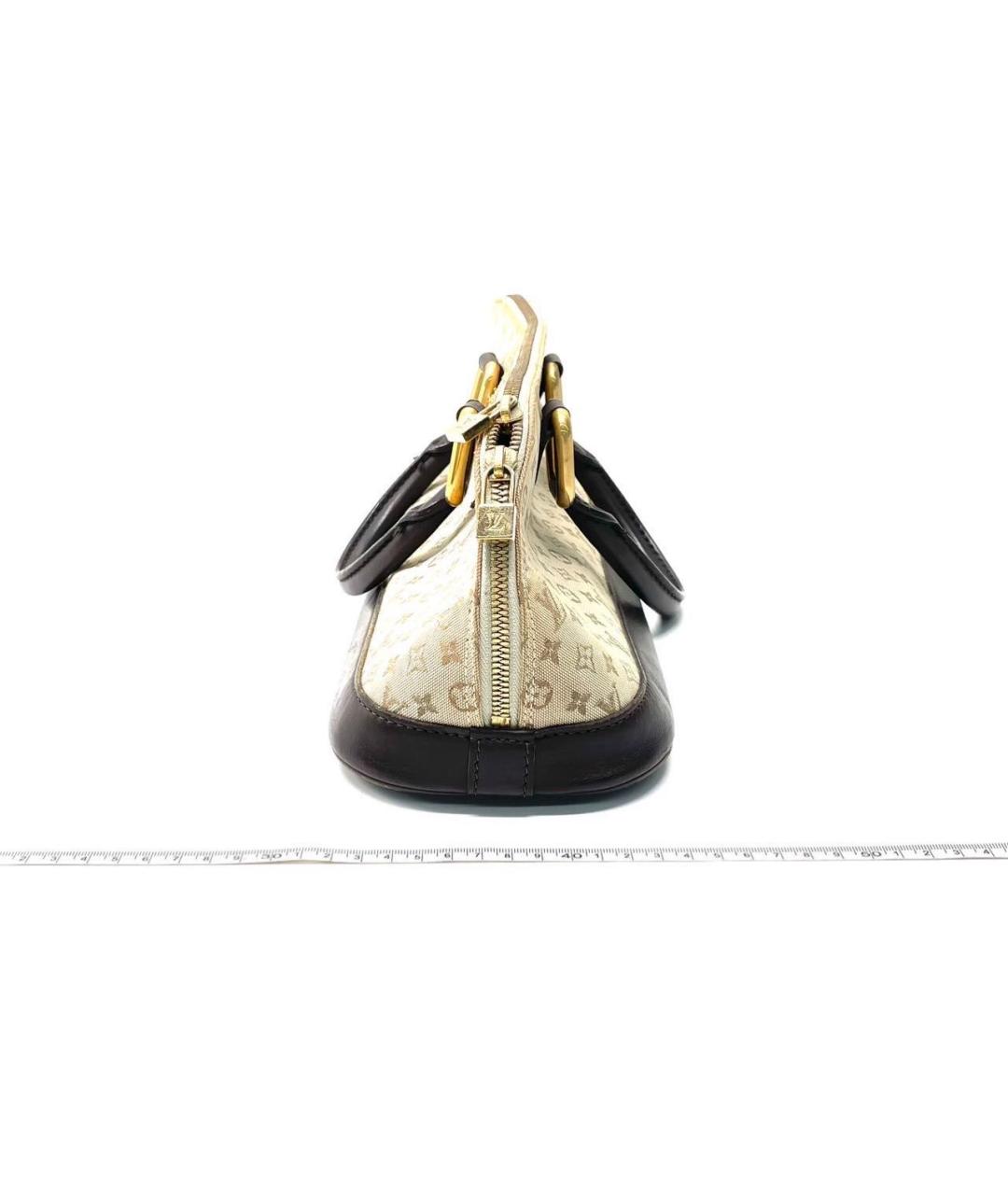 LOUIS VUITTON Бежевая тканевая сумка с короткими ручками, фото 5