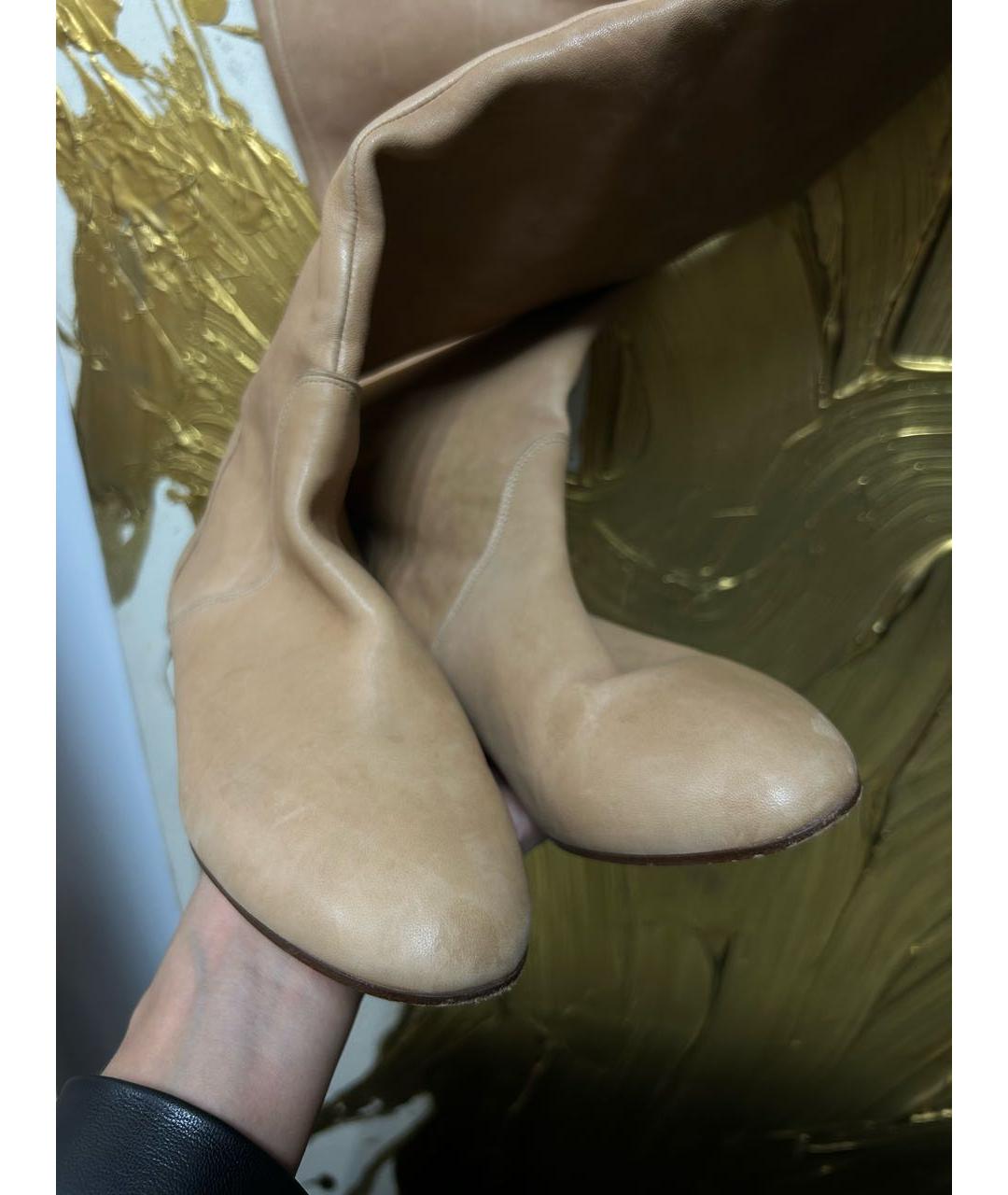 CHLOE Бежевые сапоги из лакированной кожи, фото 8