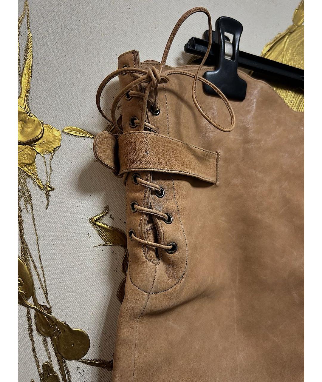 CHLOE Бежевые сапоги из лакированной кожи, фото 3