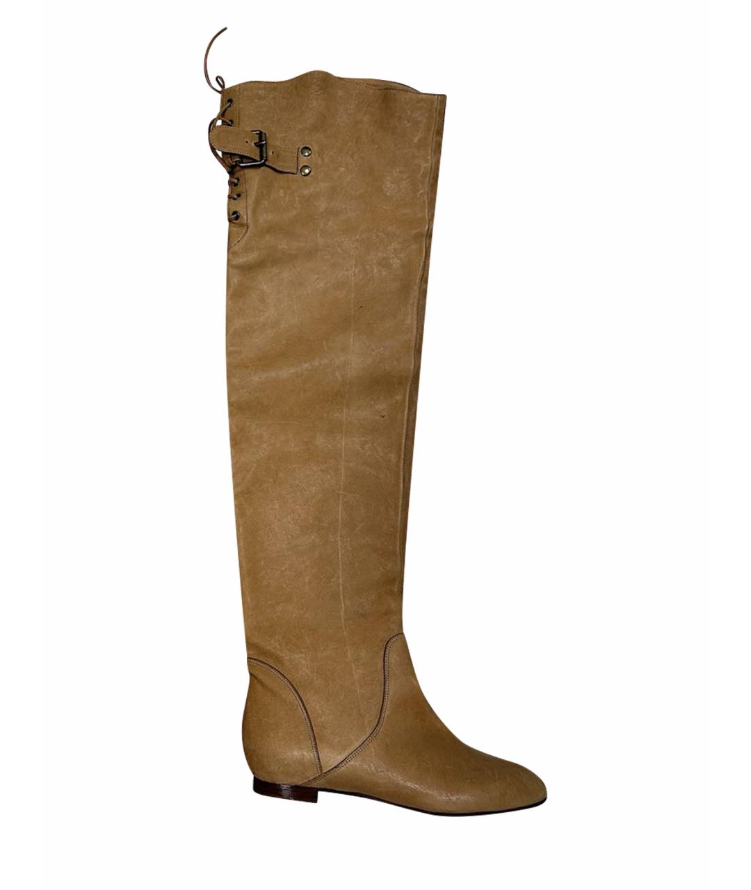 CHLOE Бежевые сапоги из лакированной кожи, фото 1