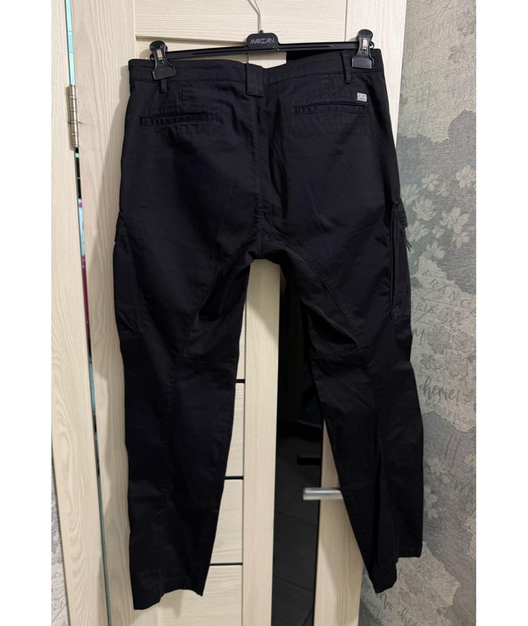 CP COMPANY Черные хлопко-эластановые повседневные брюки, фото 2
