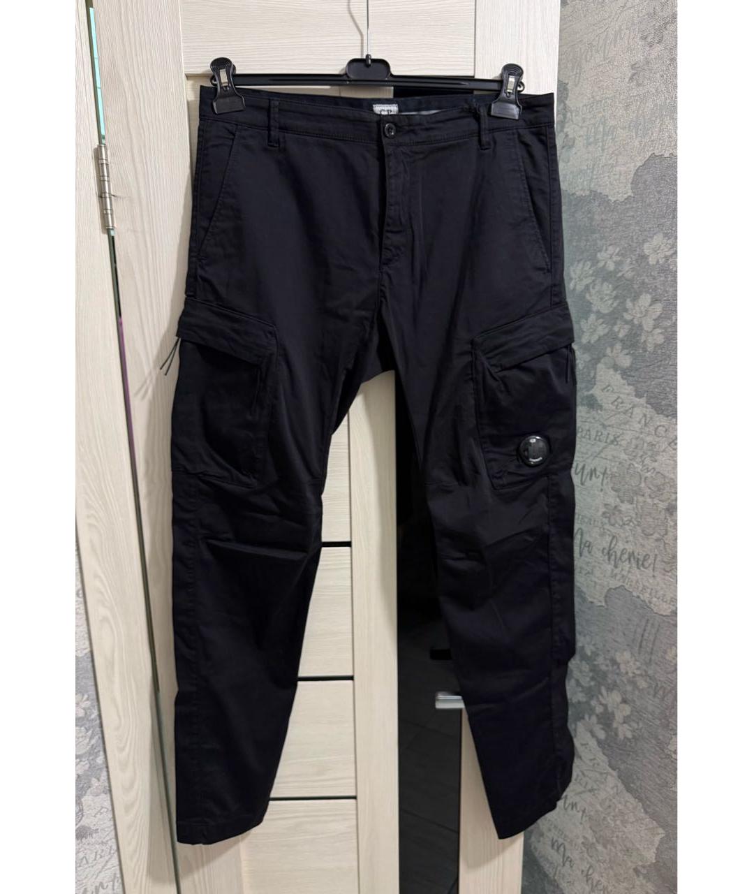 CP COMPANY Черные хлопко-эластановые повседневные брюки, фото 9
