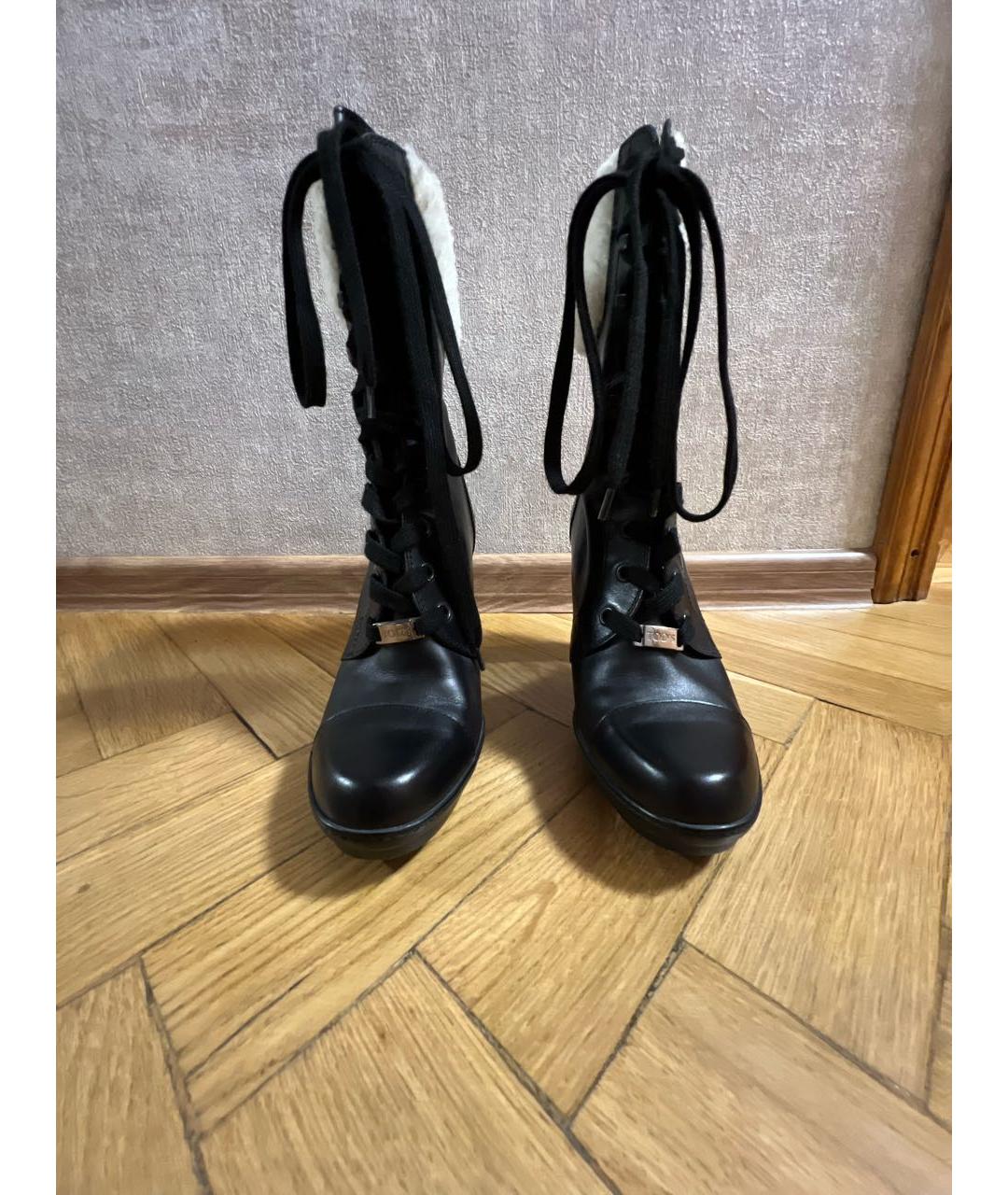 TOD'S Черные кожаные полусапоги, фото 2